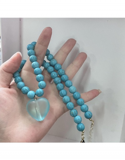 Replica  French Retro Turquoise Handmade Big Pendant Necklace #800716 $12.12 USD for Wholesale