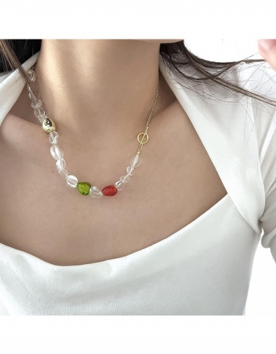  2022 Summer Heart Colorblock Necklace #800717 $8.30 USD, Wholesale Fashion Necklaces