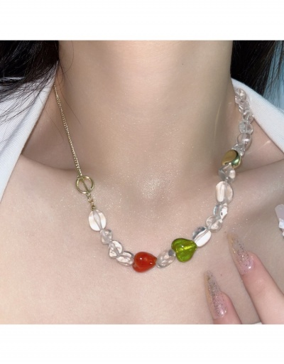 Replica  2022 Summer Heart Colorblock Necklace #800717 $8.30 USD for Wholesale