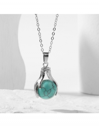  Creative Turquoise Ball Pendant Necklace #800718 $6.34 USD, Wholesale Fashion Necklaces