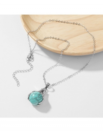 Replica  Creative Turquoise Ball Pendant Necklace #800718 $6.34 USD for Wholesale