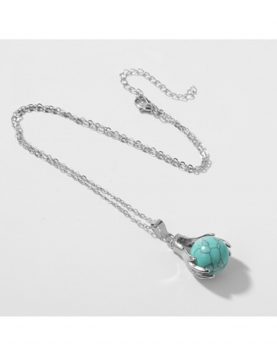 Replica  Creative Turquoise Ball Pendant Necklace #800718 $6.34 USD for Wholesale