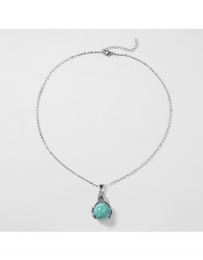 Replica  Creative Turquoise Ball Pendant Necklace #800718 $6.34 USD for Wholesale