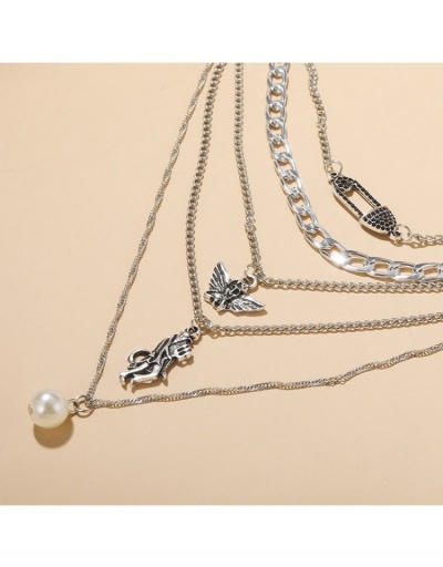 Replica  Retro Faux Pearl Angel Multi-layer Necklace #800719 $6.69 USD for Wholesale