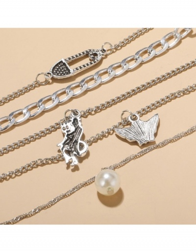 Replica  Retro Faux Pearl Angel Multi-layer Necklace #800719 $6.69 USD for Wholesale