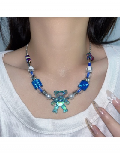  Y2K Style Cute Transparent Bear Dice  Necklace #800721 $19.40 USD, Wholesale Fashion Necklaces