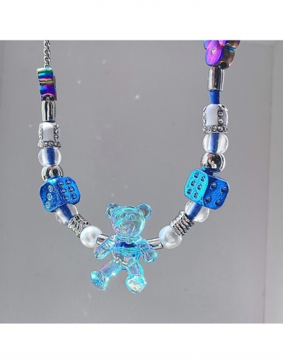 Replica  Y2K Style Cute Transparent Bear Dice  Necklace #800721 $19.40 USD for Wholesale