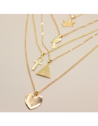 Replica  Maple Leaf Shape Multi-Layer Necklace #800725 $5.00 USD for Wholesale