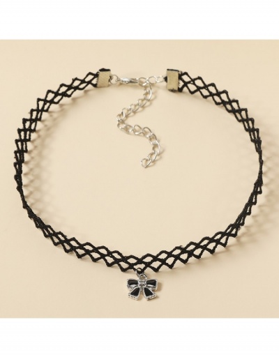 Replica Easy Matching Black  Bow Pendant Choker Necklace #800726 $4.40 USD for Wholesale