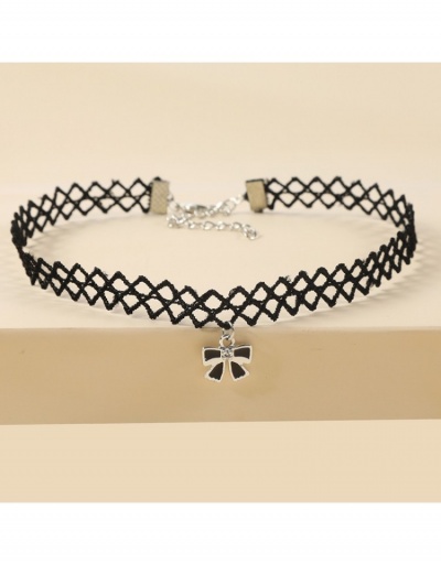 Replica Easy Matching Black  Bow Pendant Choker Necklace #800726 $4.40 USD for Wholesale