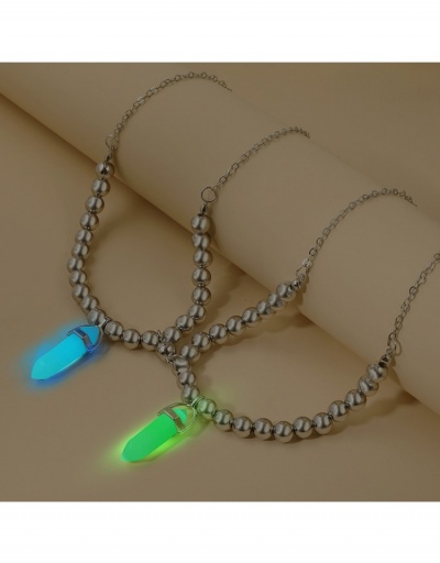 Magnetic Buckle  Fluorescent Column Couple Necklace  #800727 $6.58 USD, Wholesale Fashion Necklaces