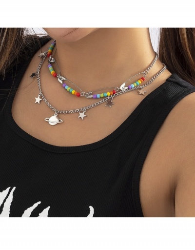 Replica  Ethnic Style Colorblock Simple Versatile Necklace For Ladies #800728 $7.21 USD for Wholesale