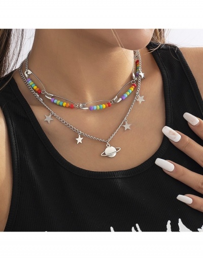 Replica  Ethnic Style Colorblock Simple Versatile Necklace For Ladies #800728 $7.21 USD for Wholesale