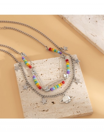 Replica  Ethnic Style Colorblock Simple Versatile Necklace For Ladies #800728 $7.21 USD for Wholesale