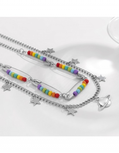 Replica  Ethnic Style Colorblock Simple Versatile Necklace For Ladies #800728 $7.21 USD for Wholesale