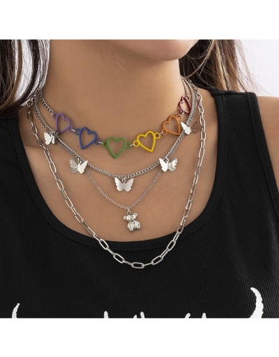  Punk Personality Heart Butterfly Pattern Ladies Necklace #800729 $8.12 USD, Wholesale Fashion Necklaces