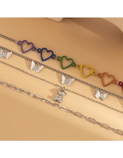 Replica  Punk Personality Heart Butterfly Pattern Ladies Necklace #800729 $8.12 USD for Wholesale