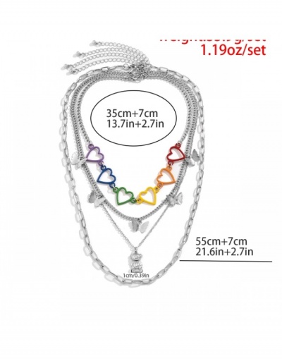 Replica  Punk Personality Heart Butterfly Pattern Ladies Necklace #800729 $8.12 USD for Wholesale