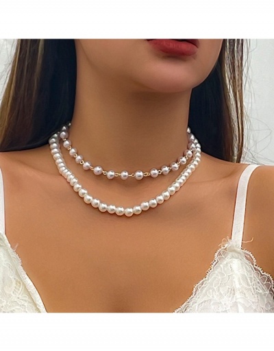 Replica  Retro Versatile Faux Pearl Double Necklace For Women #800731 $6.83 USD for Wholesale