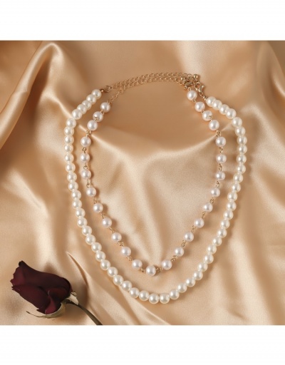 Replica  Retro Versatile Faux Pearl Double Necklace For Women #800731 $6.83 USD for Wholesale