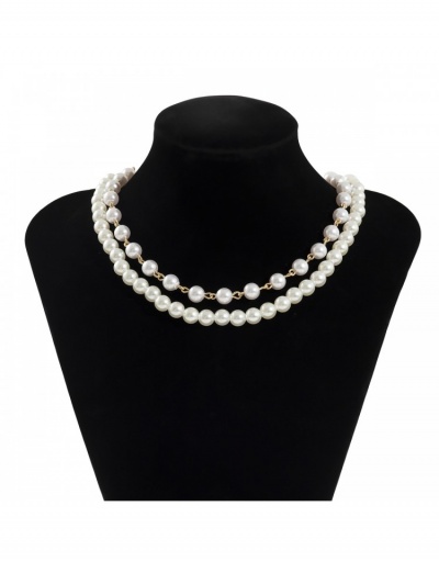 Replica  Retro Versatile Faux Pearl Double Necklace For Women #800731 $6.83 USD for Wholesale