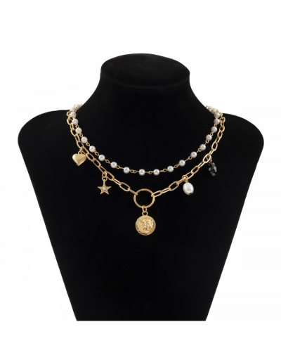 Replica  Hip-hop Double Layer Faux Pearl Necklace For Girls #800732 $7.21 USD for Wholesale