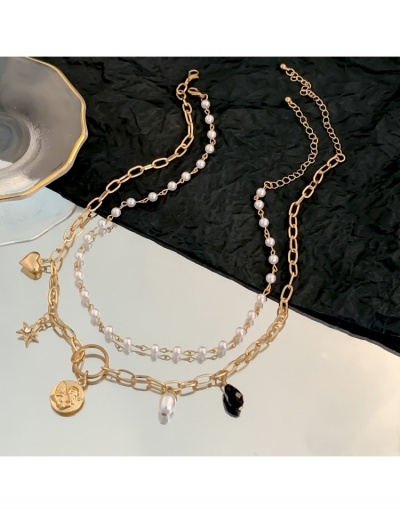 Replica  Hip-hop Double Layer Faux Pearl Necklace For Girls #800732 $7.21 USD for Wholesale