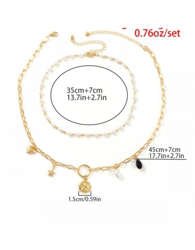 Replica  Hip-hop Double Layer Faux Pearl Necklace For Girls #800732 $7.21 USD for Wholesale