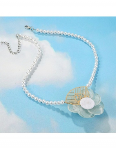 Replica  Creative Cute Faux Pearl Flower Necklace #800736 $5.94 USD for Wholesale