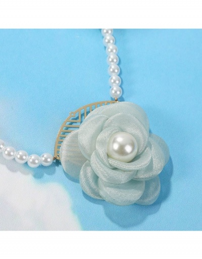 Replica  Creative Cute Faux Pearl Flower Necklace #800736 $5.94 USD for Wholesale