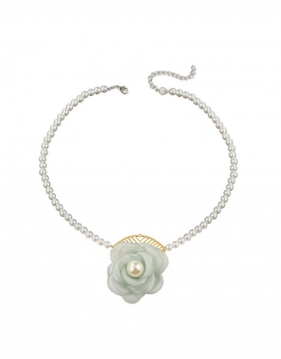 Replica  Creative Cute Faux Pearl Flower Necklace #800736 $5.94 USD for Wholesale