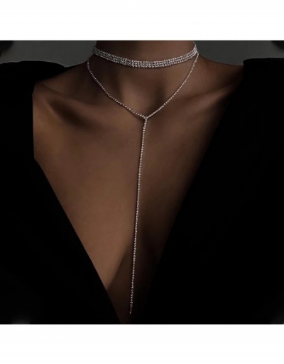 Replica  Fashion Rhinestone Long Tassel Necklace #800737 $11.38 USD for Wholesale