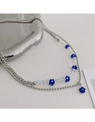 Replica  Versatile Double Layer Flower Metal Chain Necklace #800740 $6.99 USD for Wholesale