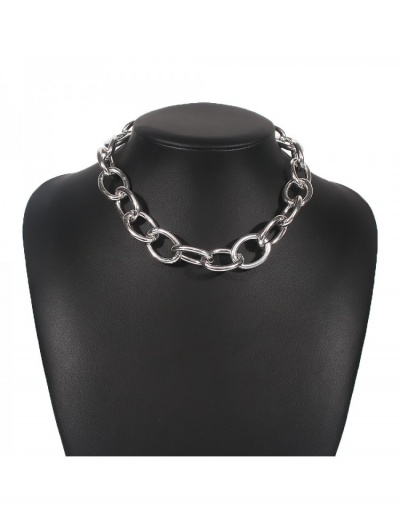 Replica  Fashion Metal Decor Chain Pure Color Necklace #800743 $5.56 USD for Wholesale