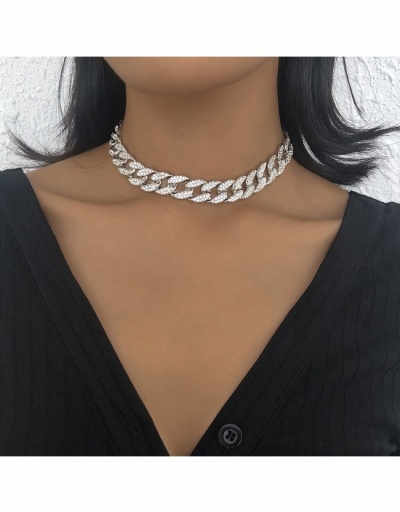 Replica  Exaggerated Style Rhinestone Chain Necklace #800744 $11.83 USD for Wholesale