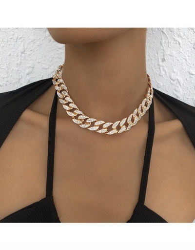 Replica  Exaggerated Style Rhinestone Chain Necklace #800744 $11.83 USD for Wholesale