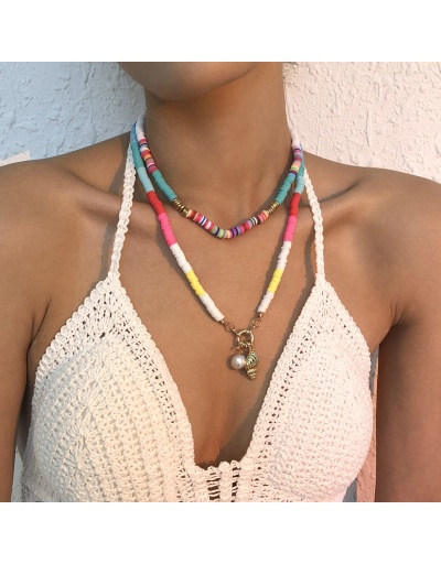  Fashion Resort Bohemian Double Pottery Necklace #800748 $9.41 USD, Wholesale Fashion Necklaces