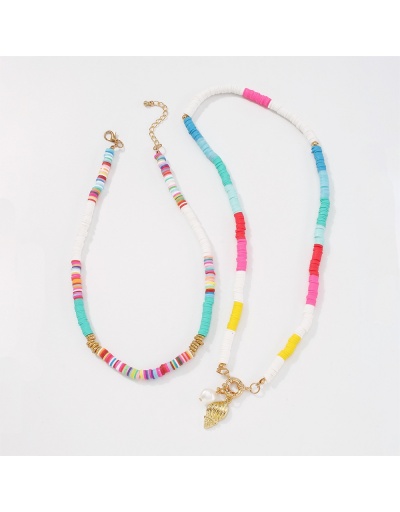 Replica  Fashion Resort Bohemian Double Pottery Necklace #800748 $9.41 USD for Wholesale