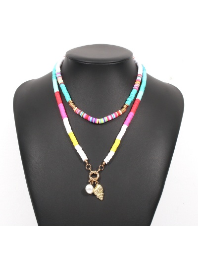 Replica  Fashion Resort Bohemian Double Pottery Necklace #800748 $9.41 USD for Wholesale