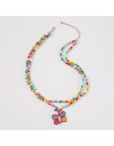 Replica  Contrast Color Butterfly Pattern Necklace #800749 $7.40 USD for Wholesale