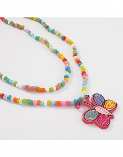 Replica  Contrast Color Butterfly Pattern Necklace #800749 $7.40 USD for Wholesale