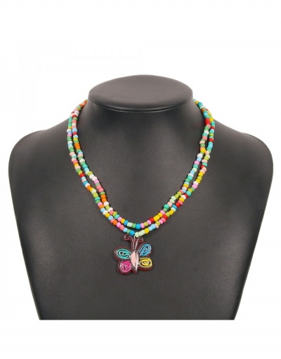 Replica  Contrast Color Butterfly Pattern Necklace #800749 $7.40 USD for Wholesale