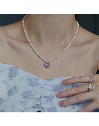 Replica Faux Pearl Heart Pendant Ladies Necklace #800759 $18.66 USD for Wholesale