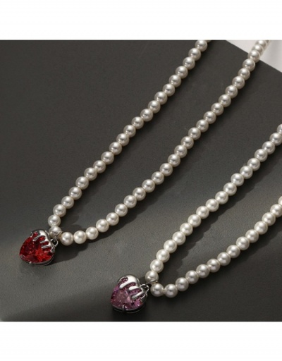 Replica Faux Pearl Heart Pendant Ladies Necklace #800759 $18.66 USD for Wholesale