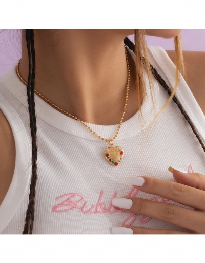 Replica Fashion Simple Heart Necklace For Women #800761 $5.98 USD for Wholesale