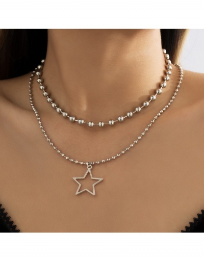  Punk Chain Hollowed-out Star Simple Necklace #800768 $6.68 USD, Wholesale Fashion Necklaces