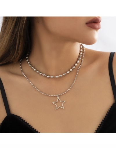 Replica  Punk Chain Hollowed-out Star Simple Necklace #800768 $6.68 USD for Wholesale