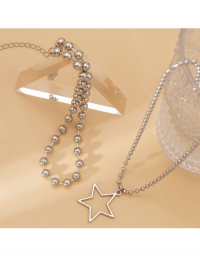 Replica  Punk Chain Hollowed-out Star Simple Necklace #800768 $6.68 USD for Wholesale