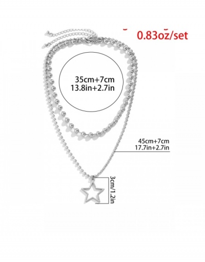 Replica  Punk Chain Hollowed-out Star Simple Necklace #800768 $6.68 USD for Wholesale