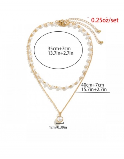 Replica  Faux Pearl Chain Layer Pendant Necklace #800769 $6.34 USD for Wholesale